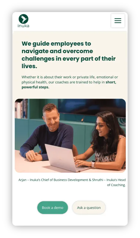 Inuka Coaching mobile screen b